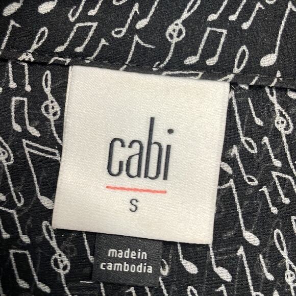 Cabi Black White Amazing with the Music Notes Sleeveless Top Small - Picture 6 of 8